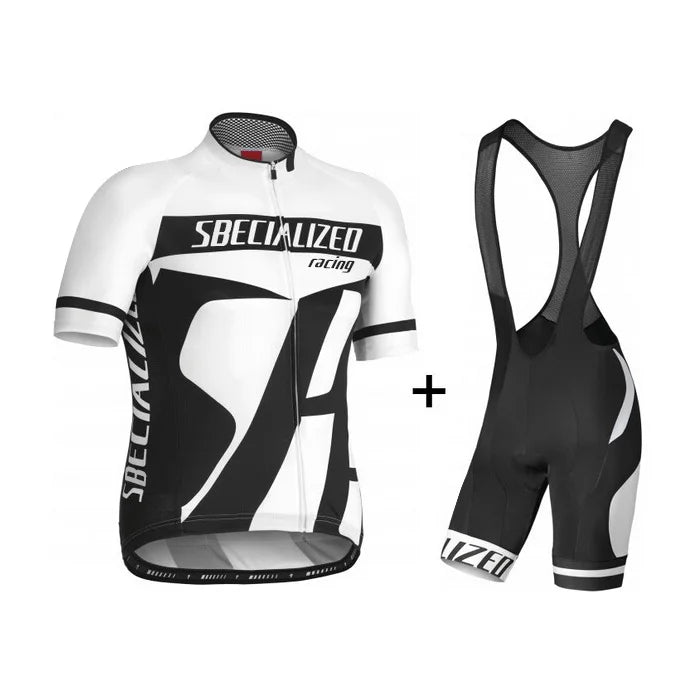 Mens Cycling Kit – Breathable Jersey with Bib Shorts and Gel Pad