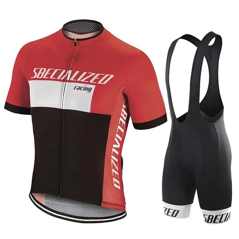 Mens Cycling Kit – Breathable Jersey with Bib Shorts and Gel Pad