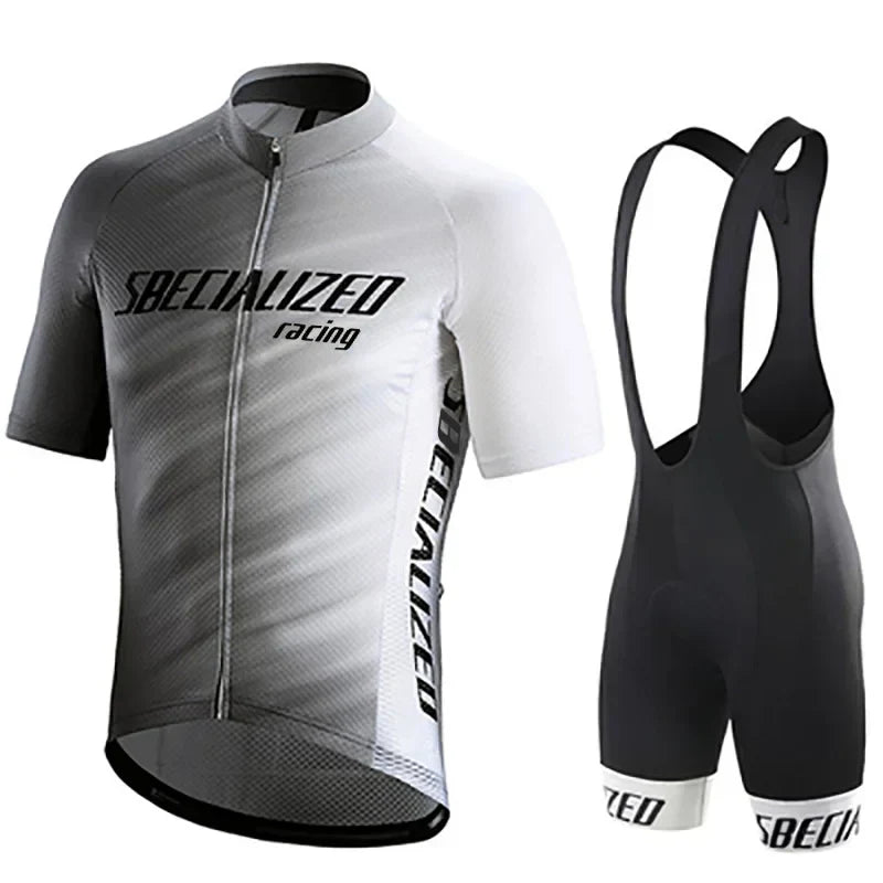 Mens Cycling Kit – Breathable Jersey with Bib Shorts and Gel Pad