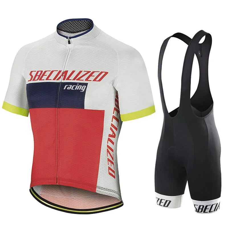 Mens Cycling Kit – Breathable Jersey with Bib Shorts and Gel Pad