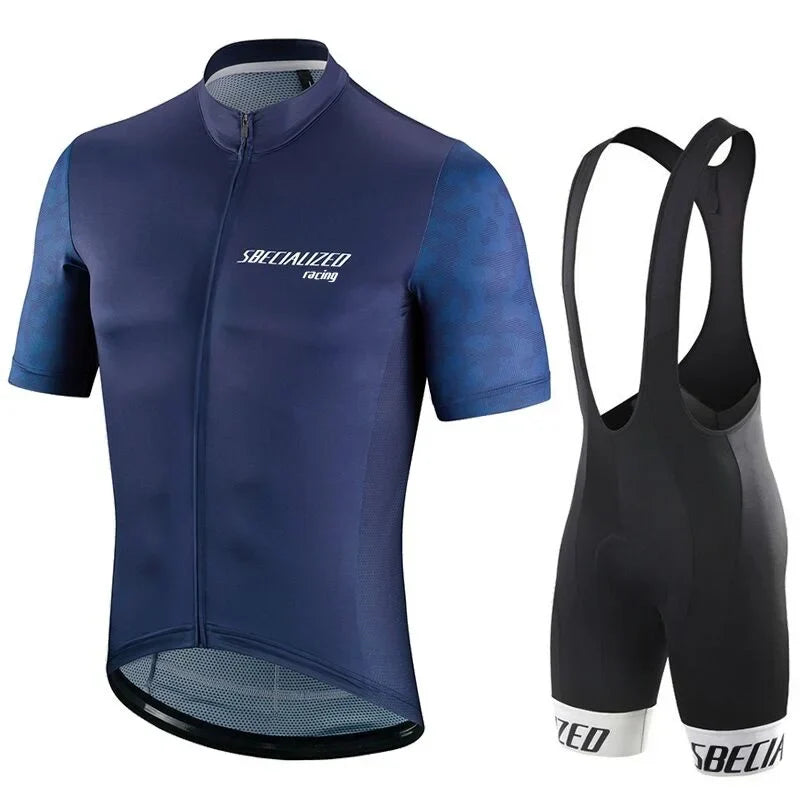 Mens Cycling Kit – Breathable Jersey with Bib Shorts and Gel Pad