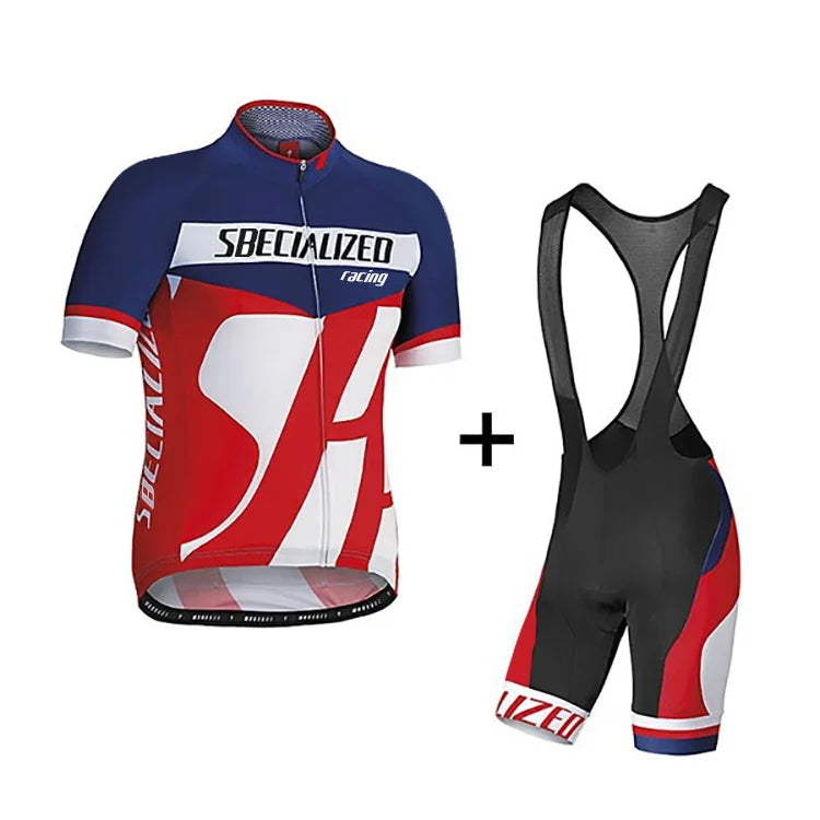 Mens Cycling Kit – Breathable Jersey with Bib Shorts and Gel Pad