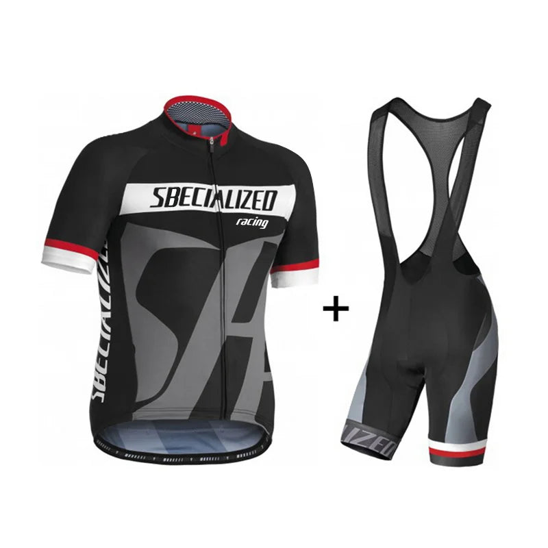 Mens Cycling Kit – Breathable Jersey with Bib Shorts and Gel Pad
