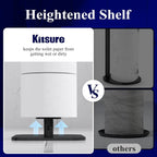 Free-Standing Toilet Paper Holder with Shelf | Rustproof Metal Bathroom Organizer, Black 4
