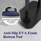 Free-Standing Toilet Paper Holder with Shelf | Rustproof Metal Bathroom Organizer, Black 5