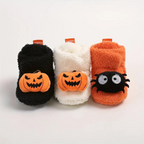 FrightFeet Kinder Sloffen Halloween – Warme Fleece Slofjes met Pompoen & Spinnen voor Herfst & Winter 5