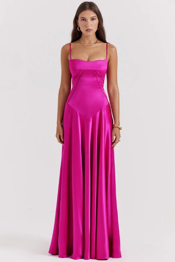 Gabriella – The Silky Satin Corset Maxi Dress 10