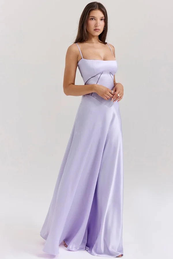 Gabriella – The Silky Satin Corset Maxi Dress 11