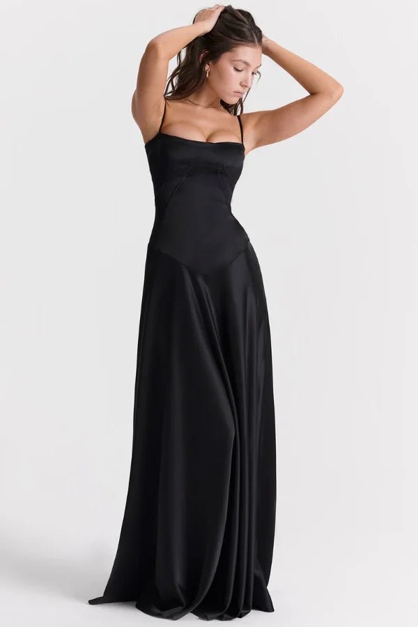 Gabriella – The Silky Satin Corset Maxi Dress 2