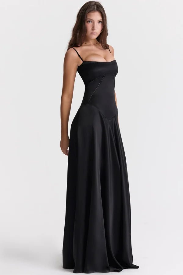 Gabriella – The Silky Satin Corset Maxi Dress 5