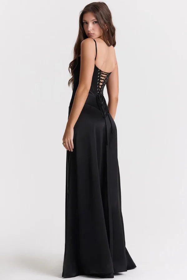 Gabriella – The Silky Satin Corset Maxi Dress 6