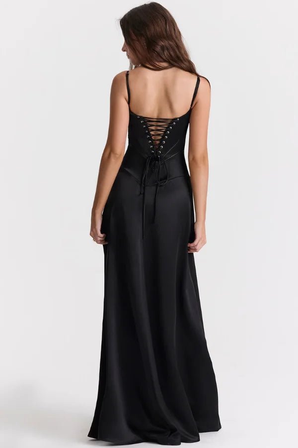 Gabriella – The Silky Satin Corset Maxi Dress 7