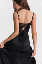 Gabriella – The Silky Satin Corset Maxi Dress 8