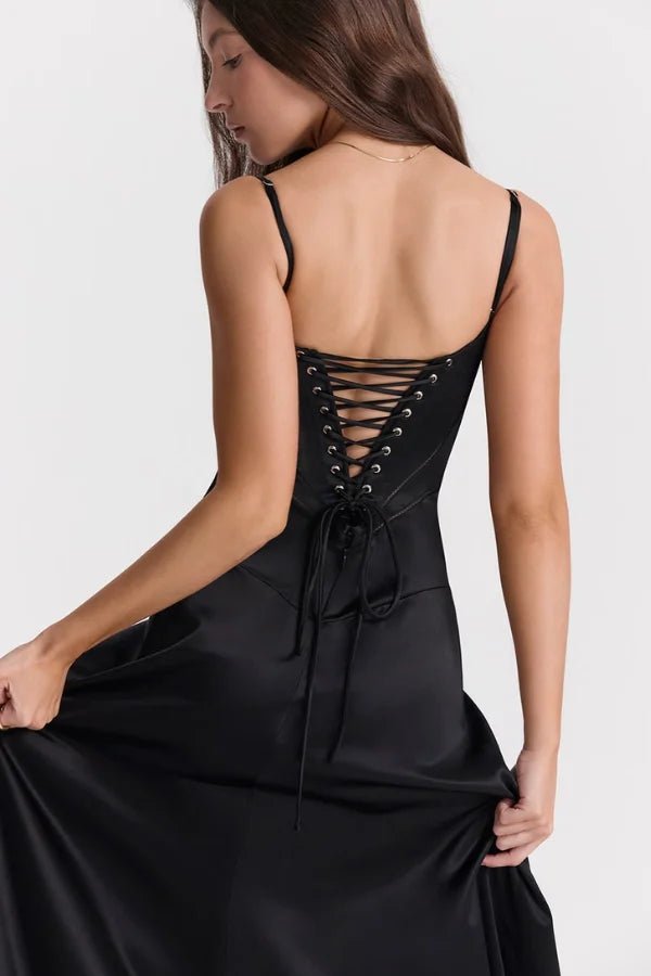 Gabriella – The Silky Satin Corset Maxi Dress 8