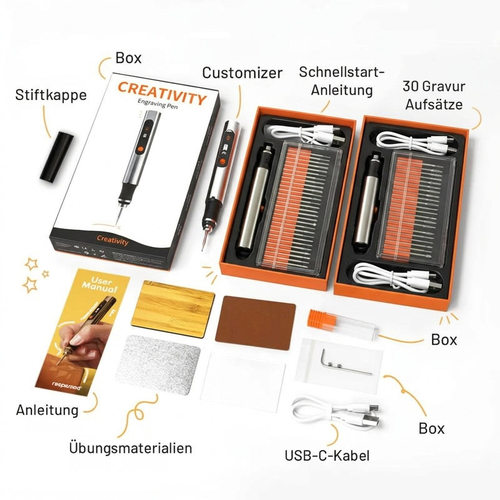 Electric Engraving Pen – USB-C Rechargeable with 30 Bits