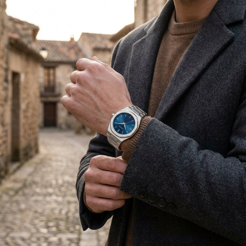 Stainless Steel Watch | Minimalist Dial, Quartz Movement & Polished Bracelet Design