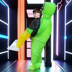Grappige Opblaasbare Halloween Alien Kostuum voor Mannen | Ride On Stijl 0