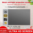 Portable Projector Screen High Brightness 16:9 Metal Anti Light Curtain 84 100 120 133 150 Inches Home Outdoor Office 4K VestraGear