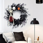 Halloween Gotische Skelet Pompoen Krans | Spookachtige Wanddecoratie 1