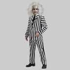 Halloween Kostuum Zwart Witte Gestreepte Pak 1