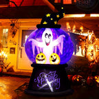 Halloween Opblaasbare Globe Decoratie met Verlichte Geest | Spooky Ghost LED Display 0