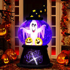Halloween Opblaasbare Globe Decoratie met Verlichte Geest | Spooky Ghost LED Display 1