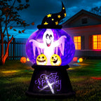 Halloween Opblaasbare Globe Decoratie met Verlichte Geest | Spooky Ghost LED Display 2