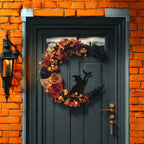 Halloween Rustieke Heks Bloem Wreath | Halvemaan Deur Decor 5