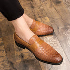 Handcrafted Black Loafers for Women - Woven Leather, Cushioned Footbed, Almond Toe 5