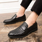 Handcrafted Black Loafers for Women - Woven Leather, Cushioned Footbed, Almond Toe 8