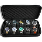 Hard Shell Watch Storage Box with 5 or 10 Slots for Travel and Display 0