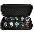 Hard Shell Watch Storage Box with 5 or 10 Slots for Travel and Display 2