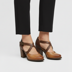 Heels - Closed toe - Block heel - Leather sandals - Women's sandals 2