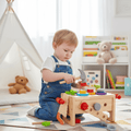 Houten gereedschapskist voor kinderen – Creatieve houten gereedschapskist stimuleert de motorische vaardigheden vanaf 6 maanden 0