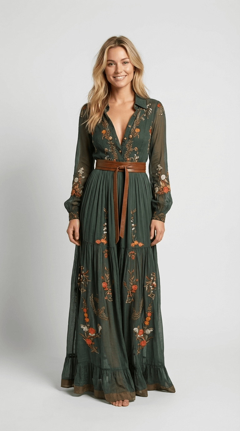 Indira Boho Maxi Dress 0