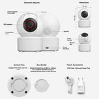 Indoor WiFi Surveillance Camera 3MP | 355° Pan, TF & Cloud Storage, EU/UK/US Plug 2