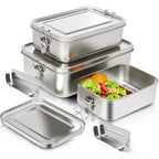 Jojo - Roestvrijstalen lunchbox, praktische en milieuvriendelijke lunchbox (set van 3) 3