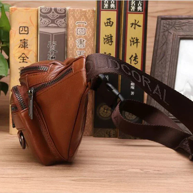 Kalsten | Genuine Cowhide Leather Waist Bag for Men – Large Capacity Fanny Pack, Belt & Crossbody Travel Bag 3