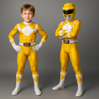 Kids Superhero Costume – Muscle Print Jumpsuit with Mask & Detachable Hood 0