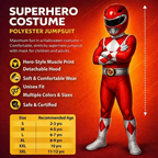 Kids Superhero Costume – Muscle Print Jumpsuit with Mask & Detachable Hood 4