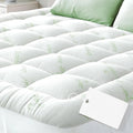 King Size Bamboo Viscose Mattress Topper | Cooling Ultra-Soft Back Pain Relief, Green 0