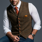 Klassiek formeel vest met gekartelde revers en knoopsluiting 6