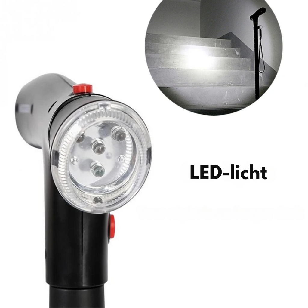 Folding Walking Cane – Adjustable Walking Stick with LED Light & Quad Base