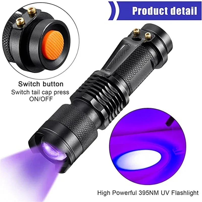 LED UV FLASHLIGHT - ULTRAVIOLET INSPECTION LAMP FOR PET URINE SPOTS AND STAIN DETECTION 2