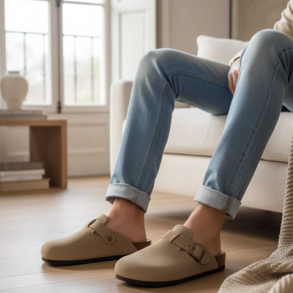 Men’s Mule Clogs | Suede-Look Finish, Adjustable Buckle & Easy Slip-On Comfort