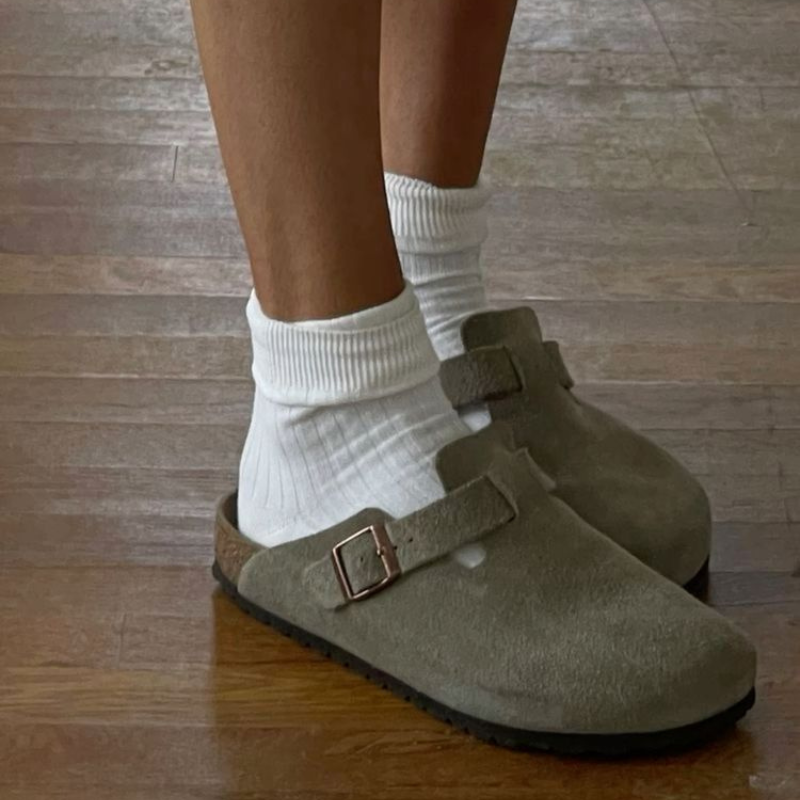 Leather Slide Sandals 6