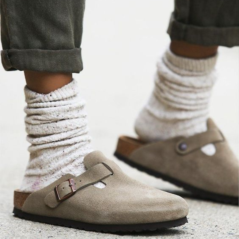 Leather Slide Sandals 7