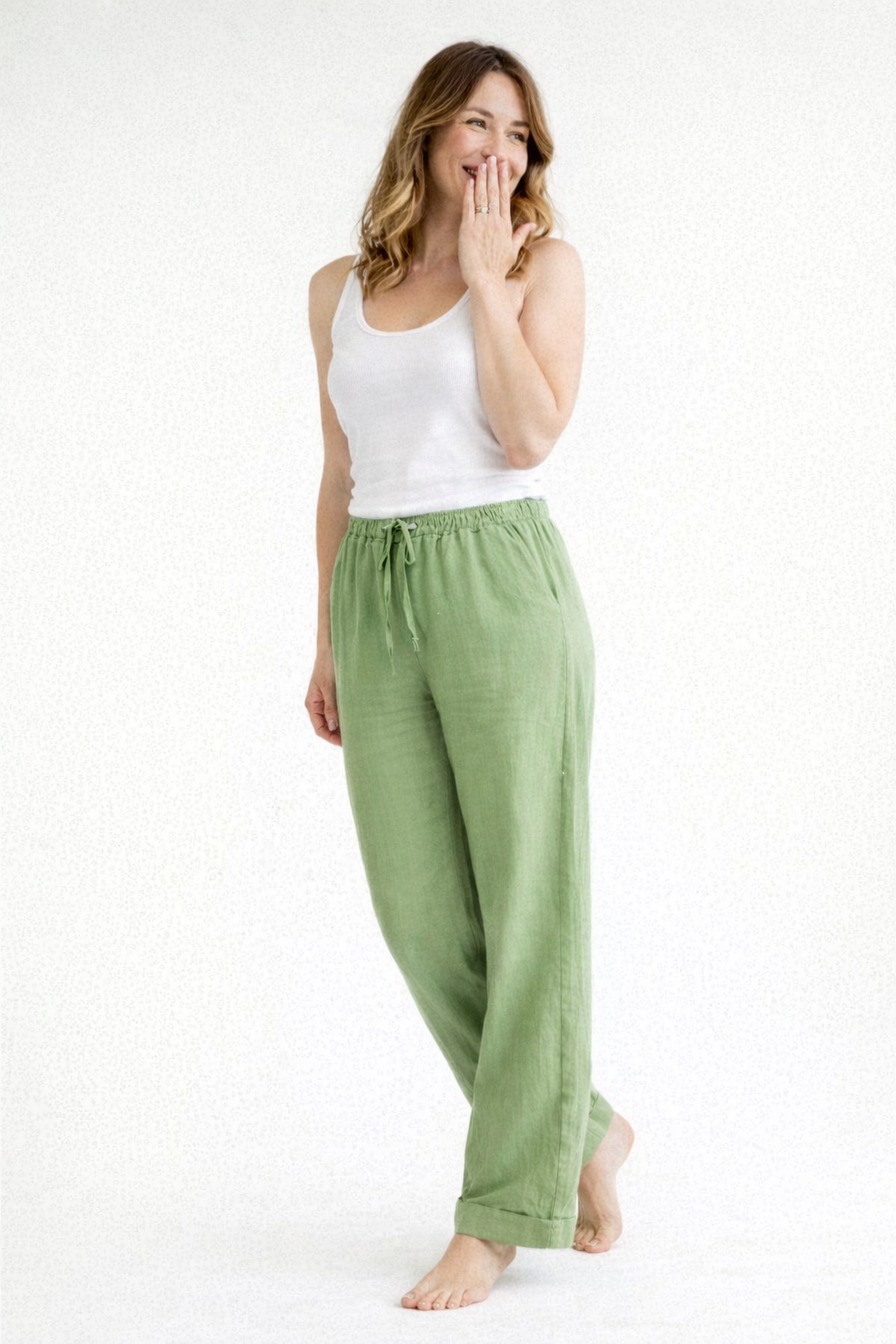 Linen Trousers - Women's Straight Leg Summer Trousers 1