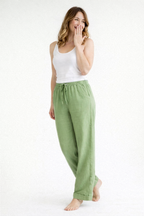 Linen Trousers - Women's Straight Leg Summer Trousers 1