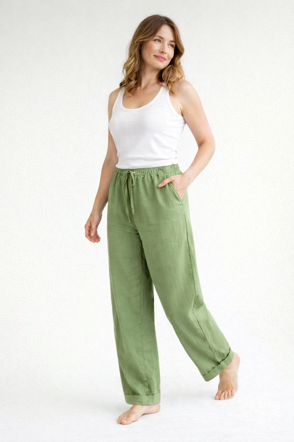 Linen Trousers - Women's Straight Leg Summer Trousers 2